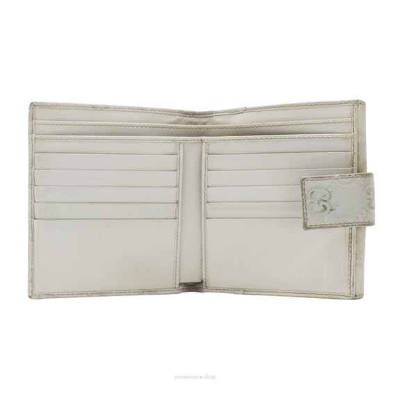 🔴 Gucci Trifold Wallet - Chalk Guccissima Leather - Picture 6 of 10